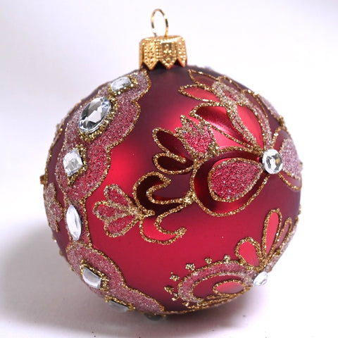 Gabriella julekule, mørk rød