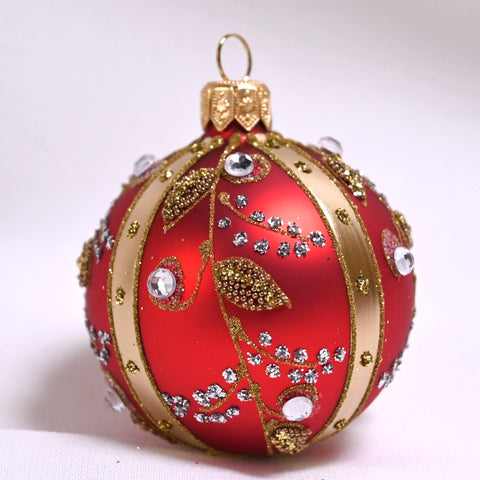 Eleanore julekule, rød, liten