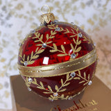 Serena julekule, transparent rød