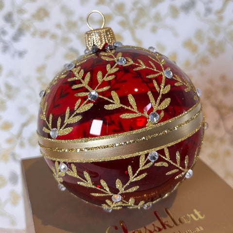 Serena julekule, transparent rød