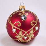 Maud julekule, mørk rød