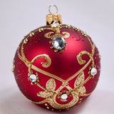 Maud julekule, mørk rød